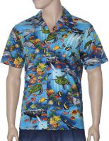 Original Hawaii-Hemd Unterwasserwelt (blau)